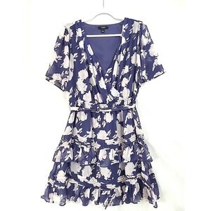 Navy Blue Tiered Ruffle Dress Simply Vera Vera Bradley Sz Large